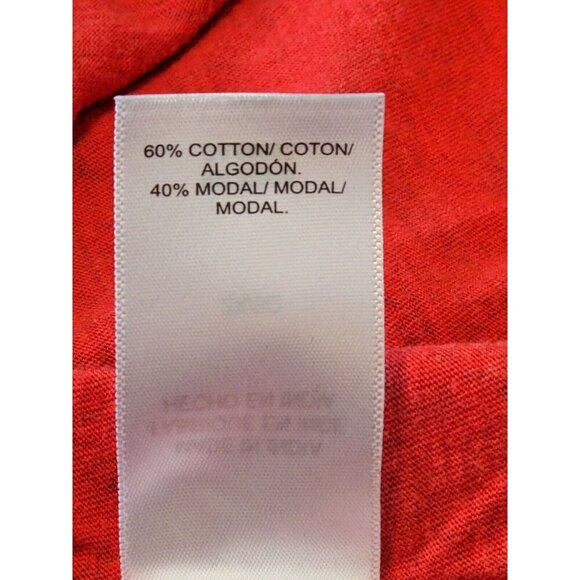 Lucky Brand T Shirt Womens Plus 3X Orange Paisley Split Back Tee Short Sleeve - Picture 8 of 8